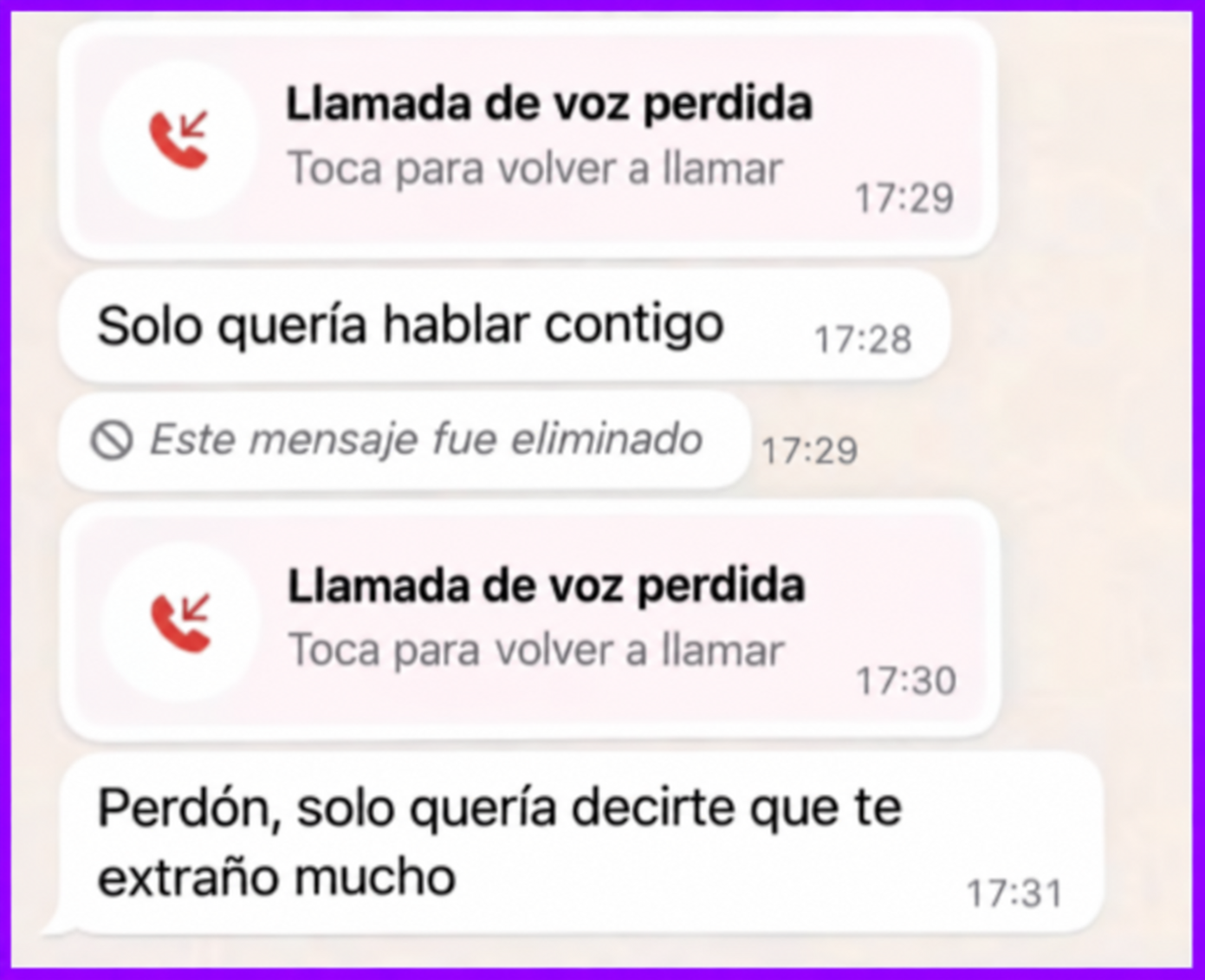 Conversación con llamadas perdidas